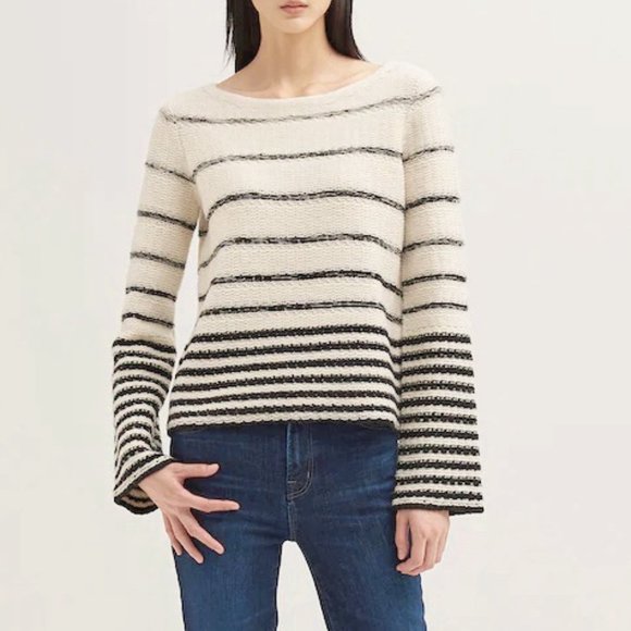 NWT Theory Wool Blend Uneven Stripe Sweater - Picture 1 of 12